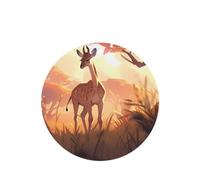 African Savannah Giraffe Calf Pattern Car Air Fresheners 6 Pcs Round Shape Hanging Aromatherapy Tablets Scented Fresheners For Bedroom Bathroom