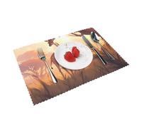 African Savannah Giraffe Calf Patterned Placemats Set of 4 (12 * 18 inches) - High-Value Home Table mats