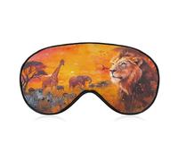 African Savannah Giraffes Lions Blackout Sleep Mask for Side Sleeper Soft Covers for Travel Essentials Nap