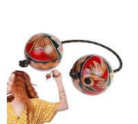 African Shaker - Cultural Charm, Kashaka Shaker Instrument, Wooden Aslatuas Rhythmic Ball, Double Gourd Percussion | Compact Sound Maker For Performance Practice Jam Session Travel Fun