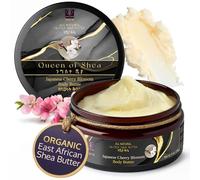 African Shea Butter Raw Organic Shea Butter for Skin 4 Ounce Japanese Cherry Blossom - USDA Organic Certified All-Natural Moisturizer for Face, Hair and Body Care, Suitable for All Skin Types