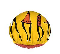 African Shower Cap,Figures Of Primitive African Women Dancers Waterproof Double Layer Bath Caps Perfect For All Hair Lengths And Thicknesses