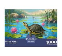 African Sideneck Turtle 1000 Piece Jigsaw Puzzles Handwork Puzzle Educational Challenge Adults Age 12 Years Up - Challenge Edition Hard Puzzle for 38x26cm/1000pcs Family Decorations