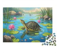 African Sideneck Turtle Puzzles 1000 Pieces Challenge Toys for Adults Swamp Land Impossible Jigsaw Puzzles Educational Game Home Decoration 1000pcs (75x50cm)
