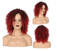African Small Curly Hair Women's Black Pixie Cut Short Wigs Heat-Resistant Synthetic Comfortable Breathable Short Curly Wigs Suitable for Daily Gatherings (B 14in)