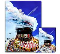 African Smoke Top Jigsaw Puzzles 1000 Pieces for Adults Wooden Jigsaw Puzzles DIY Decoration Brain Challenge for Adult Family 1000 PCS(75x50cm)
