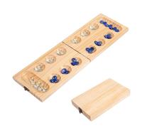 African Society - Wooden Folding Set Classic Marble Strategy Educational Portable Entertainment | Chess and for Boys, Girls, Teens, Adults,