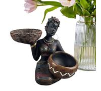 African Statues - Seated Woman Sculpture, Decorative Table Ornament