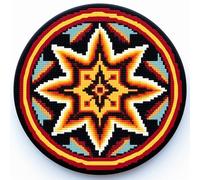 African Style Mandala DIY 11CT Counted Cross Stitch Kits for Beginners Easy Stamped Fabric with Hoop Embroidery Needlecraft Art Wall Decor 13x13inch(1)