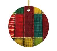 African Style Patchwork 1 Christmas Ornaments, Holiday Decorations, Christmas Tree Ceramic Hanging