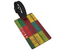 African Style Patchwork 1 Print Bag Tags for Luggage, Waterproof PVC Travel Tags for Suitcases Travel Bag Tag with Name Label