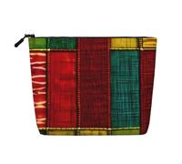 African Style Patchwork 1 Print Lightweight Makeup Bag Women Daily Travel Weekend Getaways Toiletry Cosmetic Pouch