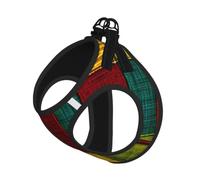 African Style Patchwork 1 Print Step in Dog Harness and Leash Set,Adjustable Reflective Harness for Small Dogs Cats