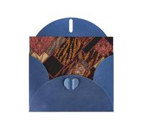 African Style Patchwork Blue prints Greeting Cards 6x4-inch with Envelope | Perfect for writing greetings and thank-you notes
