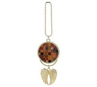 African Style Patchwork Car Hanging Ornament Rear View Mirror Pendant Cute Car Mirror Aesthetic Decor Funny Auto Pendant Auto Charms Gifts for Men Women Golden-style