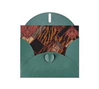 African Style Patchwork Dark Green prints Greeting Cards 6x4-inch with Envelope | Perfect for writing greetings and thank-you notes