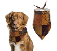 African Style Patchwork Dog Bandanas for Feeding Grooming, Triangle Pet Bibs for Cats & Dogs Washable Fashion Pets Scarf for Party Travel 27.6 X 11.8 Inch