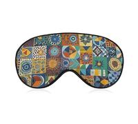 African Style Patchwork Eye Mask for Sleeping Soft Breathable Sleep Mask with Adjustable Strap Light Blocking Night Eye Cover Comfortable Night Blindfold Eyeshade Sleep Shade Cover for Travel