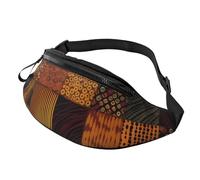 African Style Patchwork Fanny Pack for Men Women Fashion Running Waist Packs Waterproof Crossbody Bags Everywhere Belt Bag with Adjustable Strap Sports Hip Pack for Travel Wallet