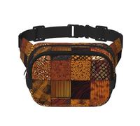 African Style Patchwork Fanny Pack For Women Waterproof Adjustable Belt Bags Waist Pack Fashion Casual Crossbody Bags Bum Bag For Running Workout Hiking Traveling, Black, One Size