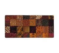 African Style Patchwork Gaming Mouse Pad Extended XXL Mouse Mat with Stitched Edges Non-Slip Long Desk Pad 16x35.5in Large Desk Mat for Keyboard Home Office Gaming Work