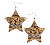 African Style Patchwork Party Earrings for Women, Sparkling Star Dangle Earrings, Fashion Drop Jewelry for Night Out