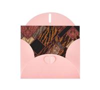 African Style Patchwork Pink prints Greeting Cards 6x4-inch with Envelope | Perfect for writing greetings and thank-you notes