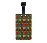 African Style Patchwork Print Luggage Tags for Suitcases Waterproof Backpack Labels Family Travel Essentials