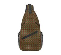African Style Patchwork Print Men Women Cross Chest Bag Diagonally Sling Backpack Travel Running Daily Use