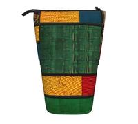 African Style Patchwork Print Pencil Case Adjustable Pen Bag Office Travel Multifunctional Stationery Organizer