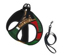 African Style Patchwork Print Step in Dog Harness and Leash Set,Adjustable Reflective Harness for Small Dogs Cats