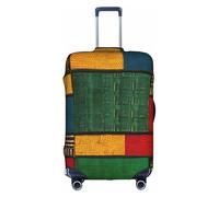 African Style Patchwork Print Unique Travel Luggage Cover Washable Anti Scratch Suitcase Protector for Vacation, White, S