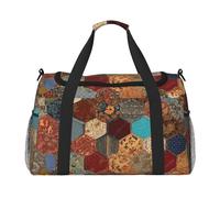 African Style Patchwork Print Weekender Bag,Gym Bag with,Carry On Luggage Overnight Weekend Bag, Holdall Handbag & Shoulder Bag for Travel Fitness