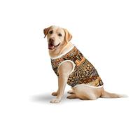 African Style Patchwork Printed Dog Shirt Vest, Stretchy Pet T-Shirts Soft Cotton Sleeveless Vests Breathable Clothes For Large Dogs (3xl-5xl)