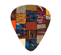 African Style Patchwork Printed Guitar Picks 12-Piece Set - Comfortable, Versatile Plectrum for All Guitar Styles & Players