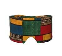 African Style Patchwork Printed Sleeping Blindfold, Padded Ear Warmer Mask, Adjustable Head Wrap, for Deep Relaxation
