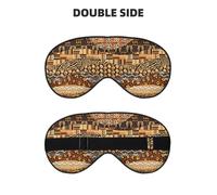 African Style Patchwork Reversible Eye Mask Double Sided Blackout Mask Adjustable Soft Sleep Travel Nap Cover