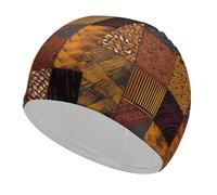 African Style Patchwork Swim Cap Unisex Adult Swimming Cap Non Slip Pool Hat Comfortable Durable Easy to Put On and Off Waterproof Swim Hat Keep Hair Dry