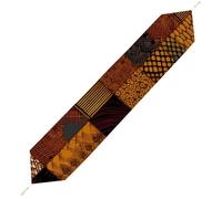 African Style Patchwork Table Runner for Dining Table, Short Plush Runners Washable & Durable Tablerunner Modern Home Decor for Wedding, Kitchen, Holiday 178*33cm