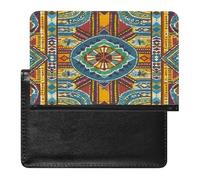African Style Textile Pattern Passport Holder Passport Cover Protector Essentials with Credit Card Slots for Women Men