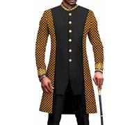 African Suits for Men Embroidery Jackets and Pants 2 Piece Set Dashiki Traditional Clothing Formal Suit for Wedding Evening (Color : 5, Size : XL)