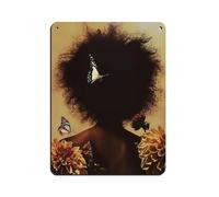 African Summer Girl Tin Sign Vintage Metal Pub Club Cafe Bar Home Wall Art Decoration Poster Retro 12x16inch(30x40cm)