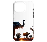 African Sunset with Elephants, Giraffes and Rhinos Case for iPhone 16 Pro