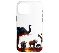 African Sunset with Elephants, Giraffes and Rhinos Case for iPhone 16 Pro Max