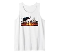 African Sunset with Elephants, Giraffes and Rhinos Tank Top