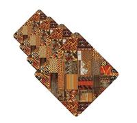 African Textile Patchwork Car Air Freshener Cards for Women Men 4 Pack Cute Car Accessories Long Lasting Scent Car Diffuser Hanging Auto Aromatherapy Tablets Car Fresheners Gifts