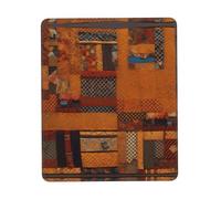 African Textile Patchwork Desk Pad, Washable for Office/Gaming/Writing, Rubber Base, Polyester Surface