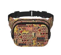 African Textile Patchwork Fanny Packs for Women Men, Fashion Waist Packs for Workout Running Traveling Hiking