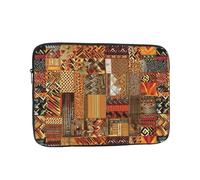 African Textile Patchwork Laptop Case 15 inch, Shockproof Protective Computer Sleeve Cover Water Resistant Laptop Bag Carrying Tablet Cover Briefcase Handbags Gifts for Men Women