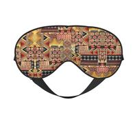 African Textile Patchwork Night Mask Soft Reversible Eye Cover Adjustable Strap Light Blocking Comfortable Rest